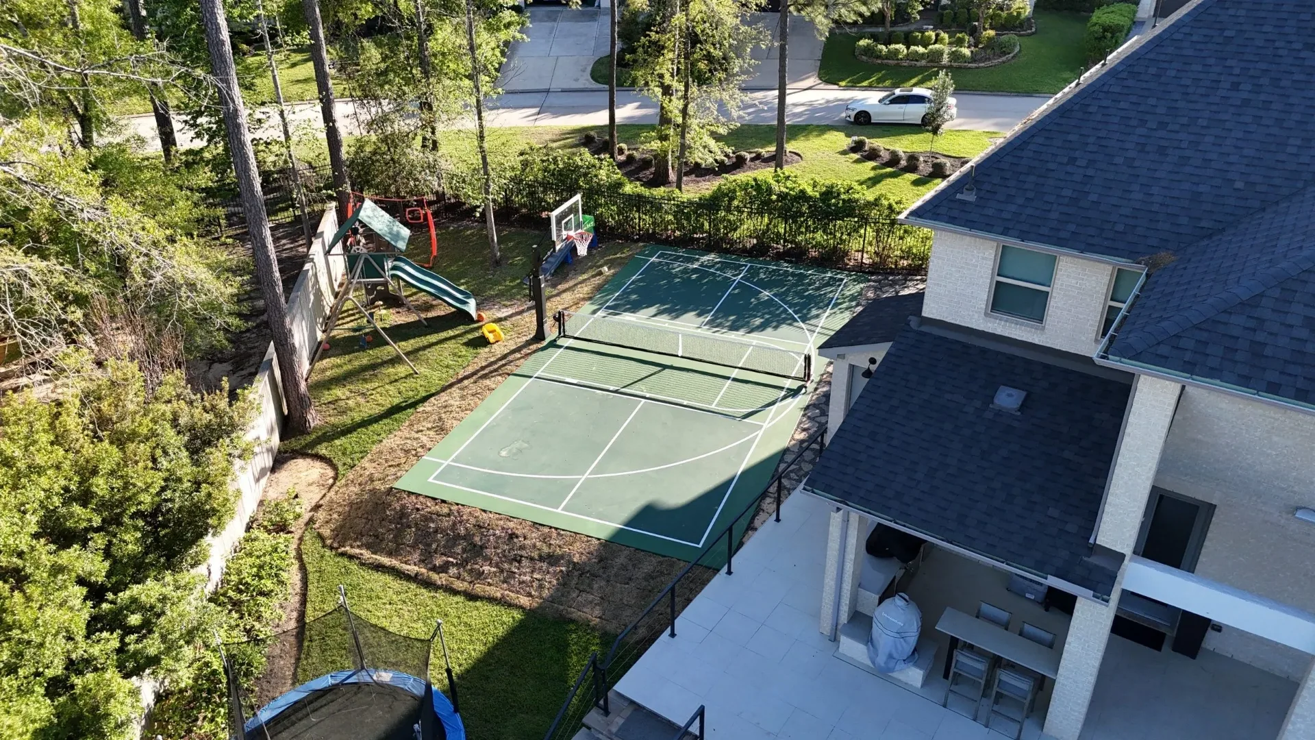Aerial view of multi-court project